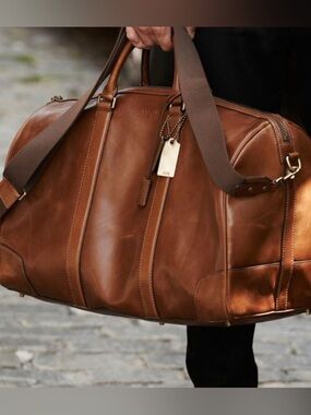 Coach leather overnighter weekender travel bag